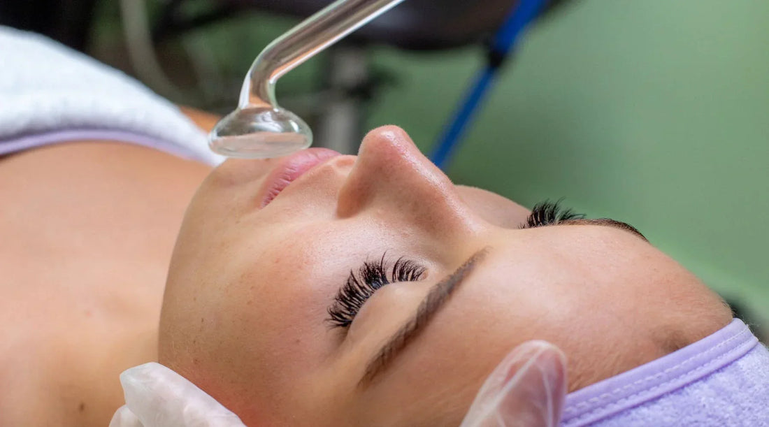 High frequency wand with illustrated benefits for enhanced wellness