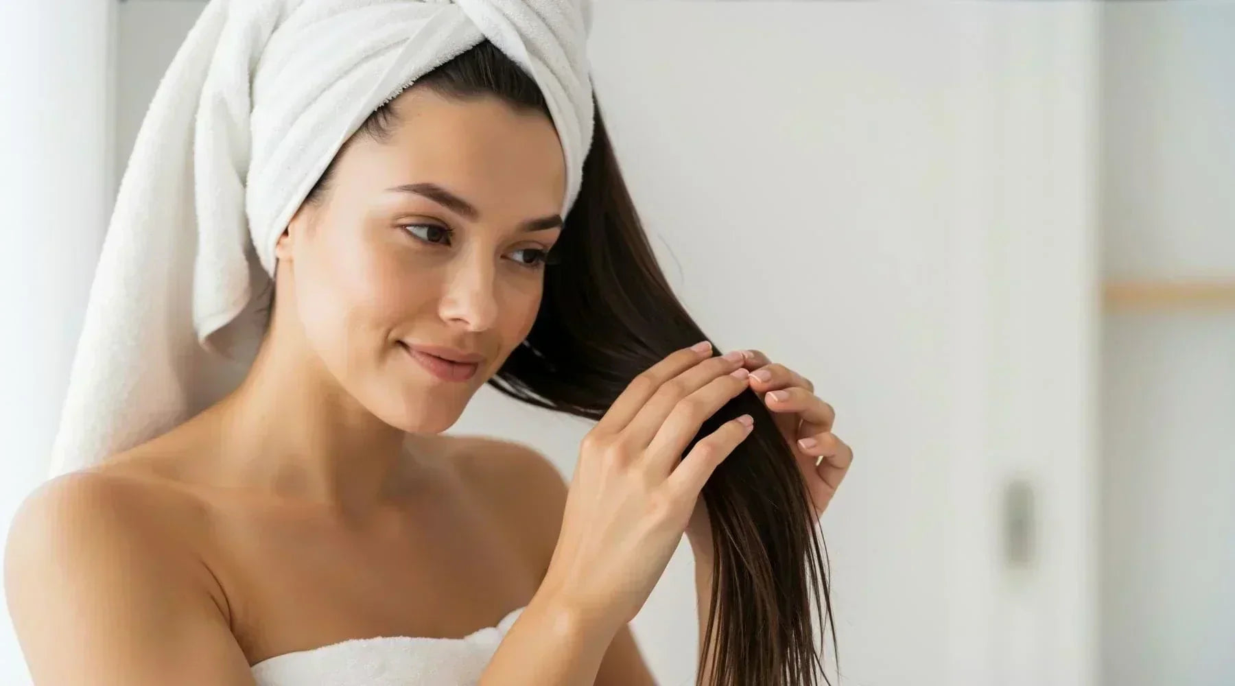 Woman with healthy scalp care routine for hair growth with natural products